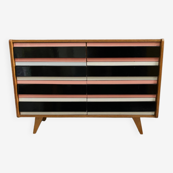 Pink Triple front Jiri Jiroutek sideboard for Interier Praha 1960s