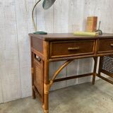 Rattan console/desk