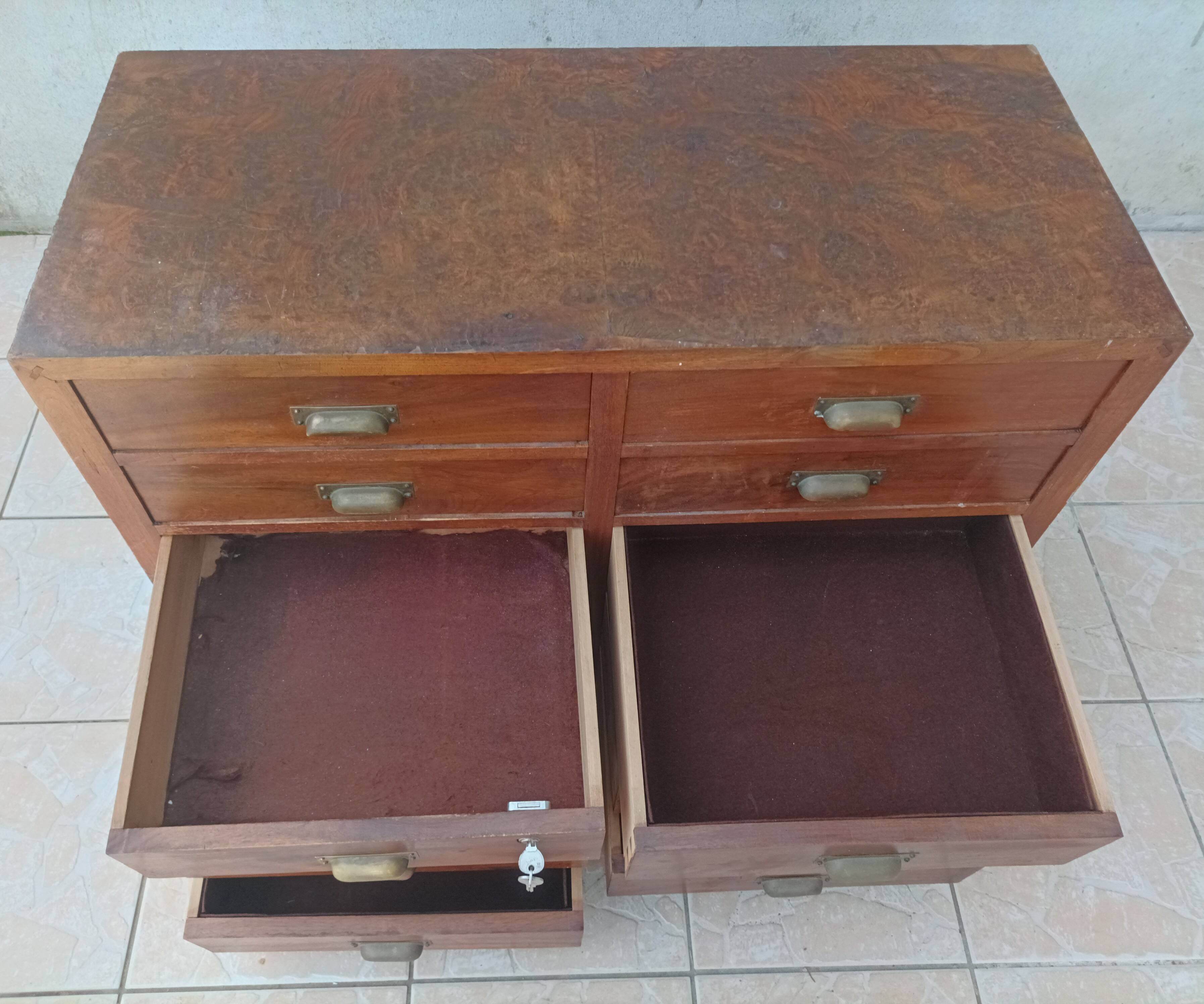 Meuble de métier 10 tiroirs en noyer