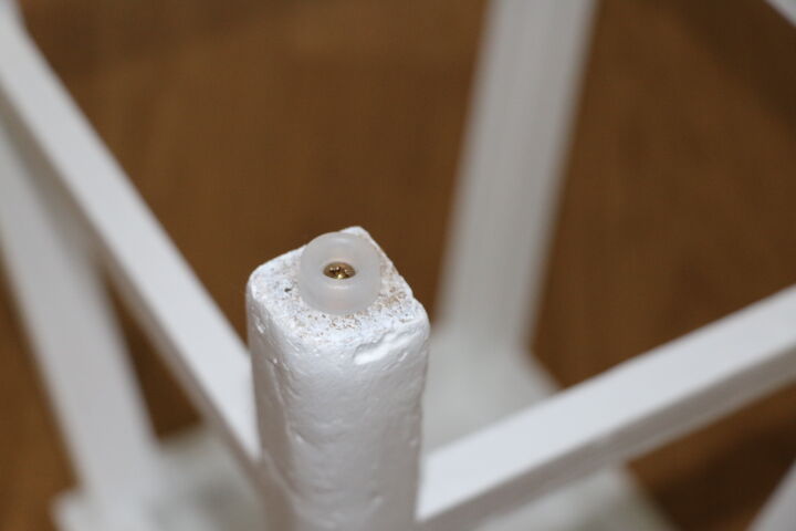 Tabouret bois années 50 blanc
