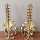 Pair of vintage 70s wall lights in gold metal