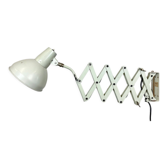 Grey german industrial scissor wall lamp from sis, 1960s