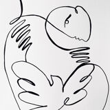 "divine chorégraphie" - fait main à l'acrylique noir en édition limitée par atalier agapé