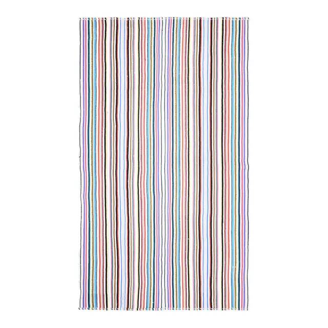 Tapis de couloir vintage turc Oushak fait main en laine et coton, années 1970