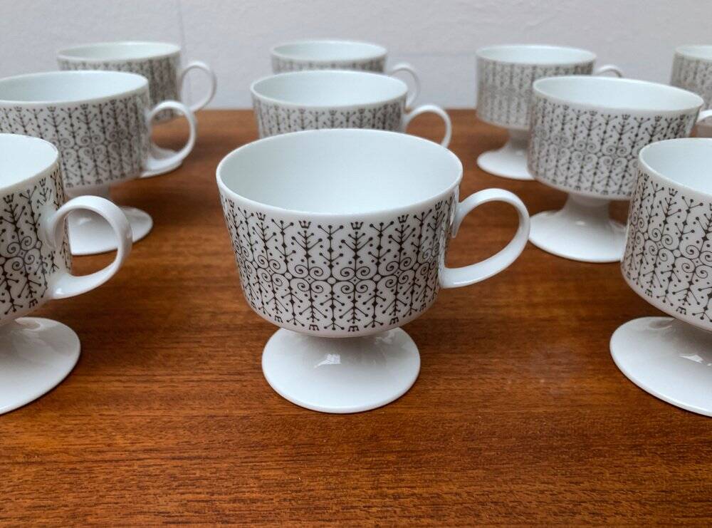 Vintage grey coffee service Secunda, made in Germany by Tapio Wirkkala for Rosenthal, set of 28.