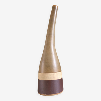 Vase soliflore en céramique rayée dans le style de Bruno Gambone, circa 1970