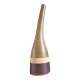 Soliflore Long Neck Vase in striped ceramic in the style of Bruno Gambone c1970