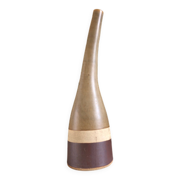 Vase soliflore en céramique rayée dans le style de Bruno Gambone, circa 1970