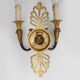 Impressive set of a large bronze Empire Chandelier with 2 wall lights, Belgium ca. 1950