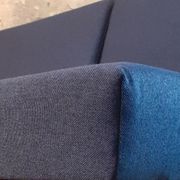Norwegian daybed sofa in teak and blue fabric, renovated, vintage scandinavian 1960s