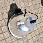Industrial Workshop Pendant Lamp in Vintage Metal and Glass