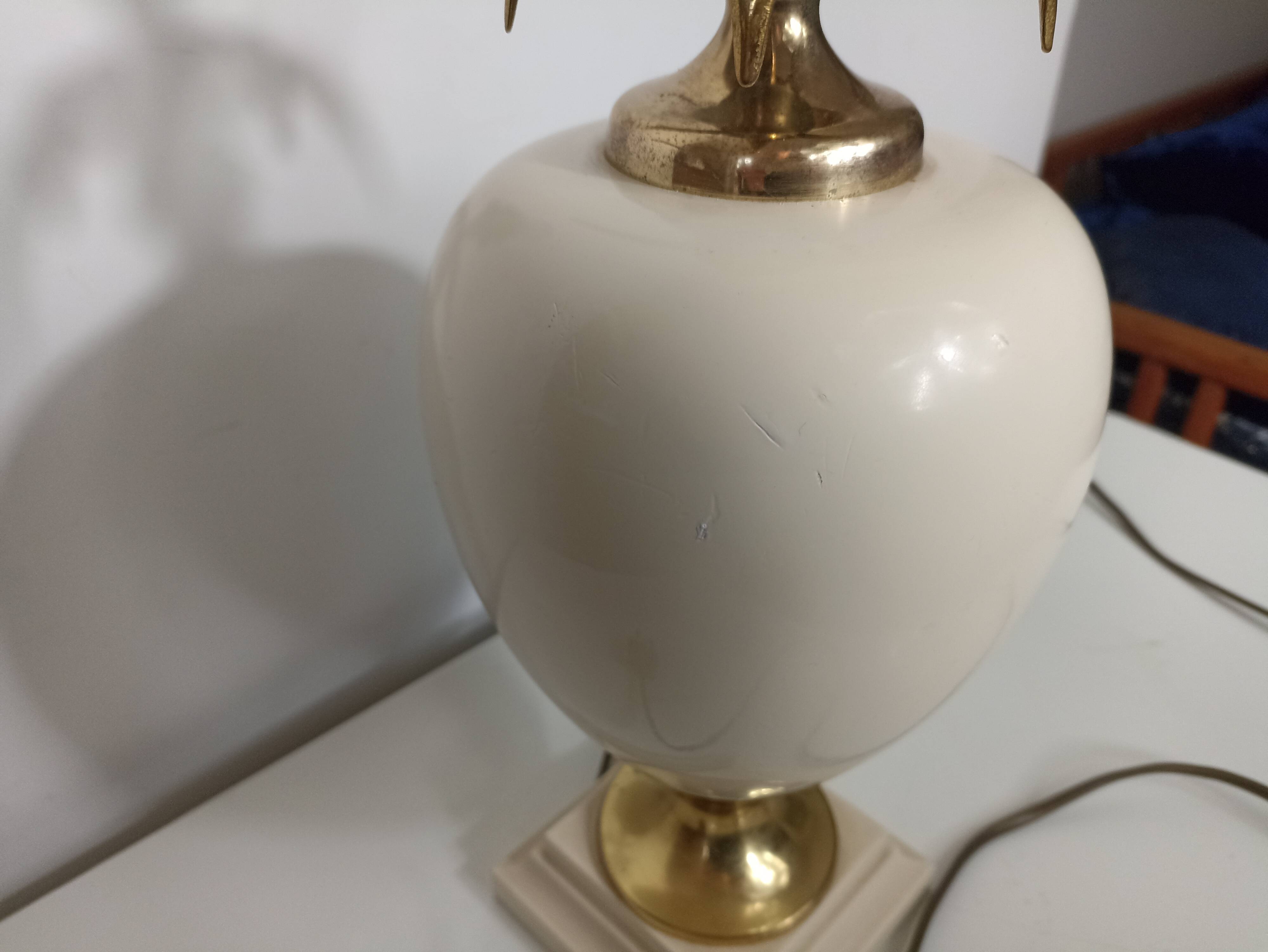 Large pineapple, palm tree, vintage egg lamp base