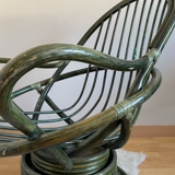Swivel rattan armchair