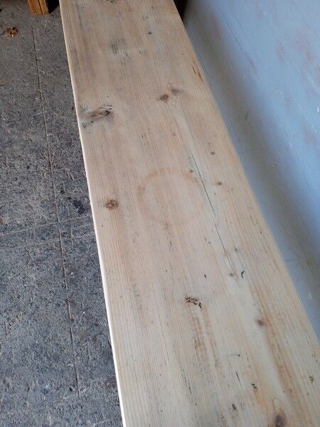 Patinated natural solid wood bench 180cm