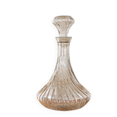 Carafe vintage en verre torsadé avec bouchon – H 31 cm
