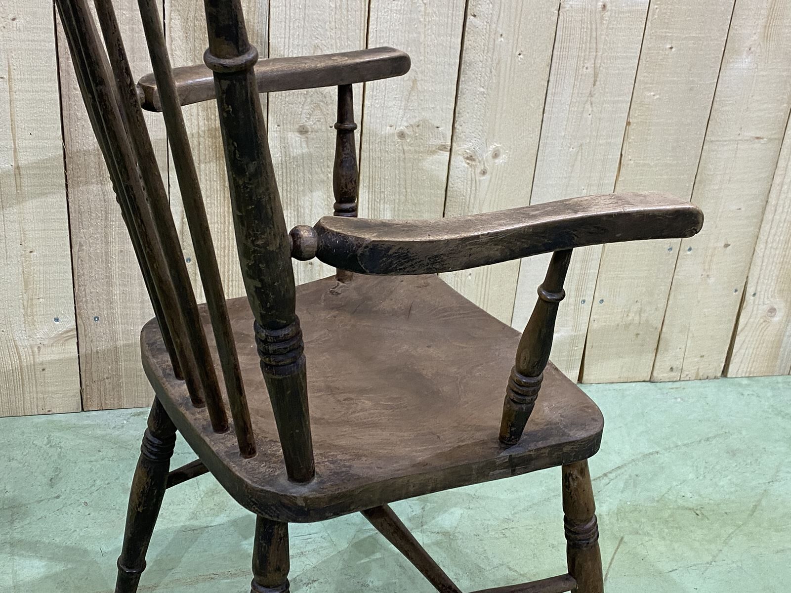 English elm armchair - late 19th century
