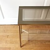 Neoclassical brass and glass console 1970