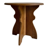 Table d'appoint en chêne massif avec pied ondulé