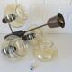 Vintage pendant light / mid-century rustic lamp / wooden hanging lamp 1970