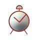 Postmodern Pop Art Design Red Wall Mirror "Clock" Shape – PILM Italy, 1980s