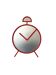 Postmodern Pop Art Design Red Wall Mirror "Clock" Shape – PILM Italy, 1980s