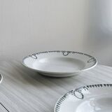5 soup plates, iron earth, old French plates, Saint Amand,