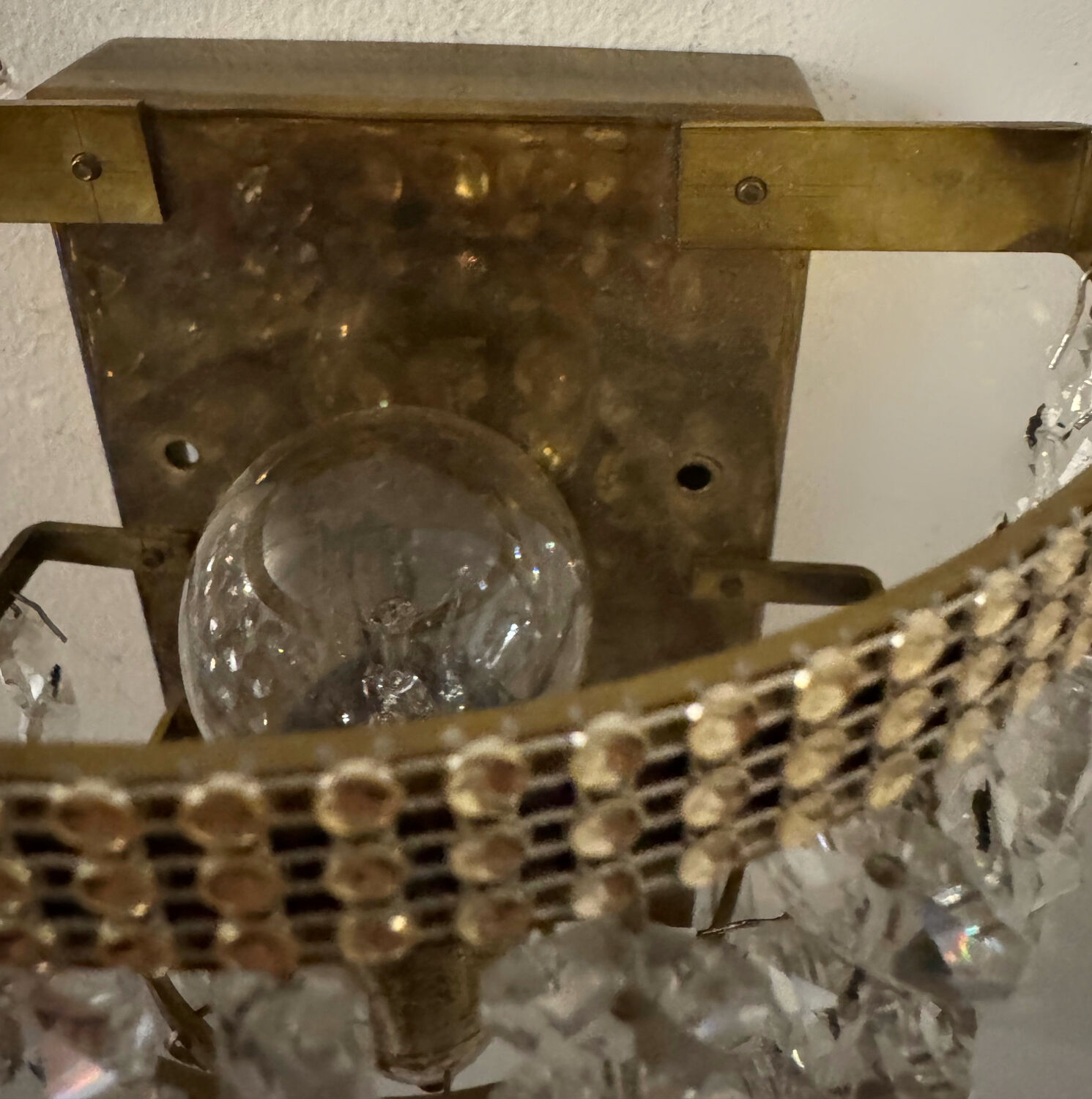 1970s brass pendant wall lights