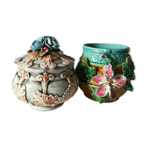duo de pots en barbotine