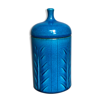 Boite en céramique bleu, Pol Chambost