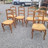6 Louis XV style oak chairs