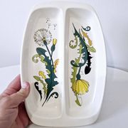 Partitioned plate in porcelain, dandelion model, Villeroy and Boch.