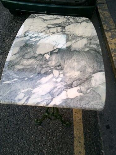 Marble and metal bistro table