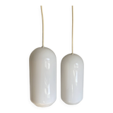 Vintage 1970 opaline suspension pair cigar shape