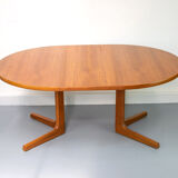 Round Danish Teak Dining Table, 1960s