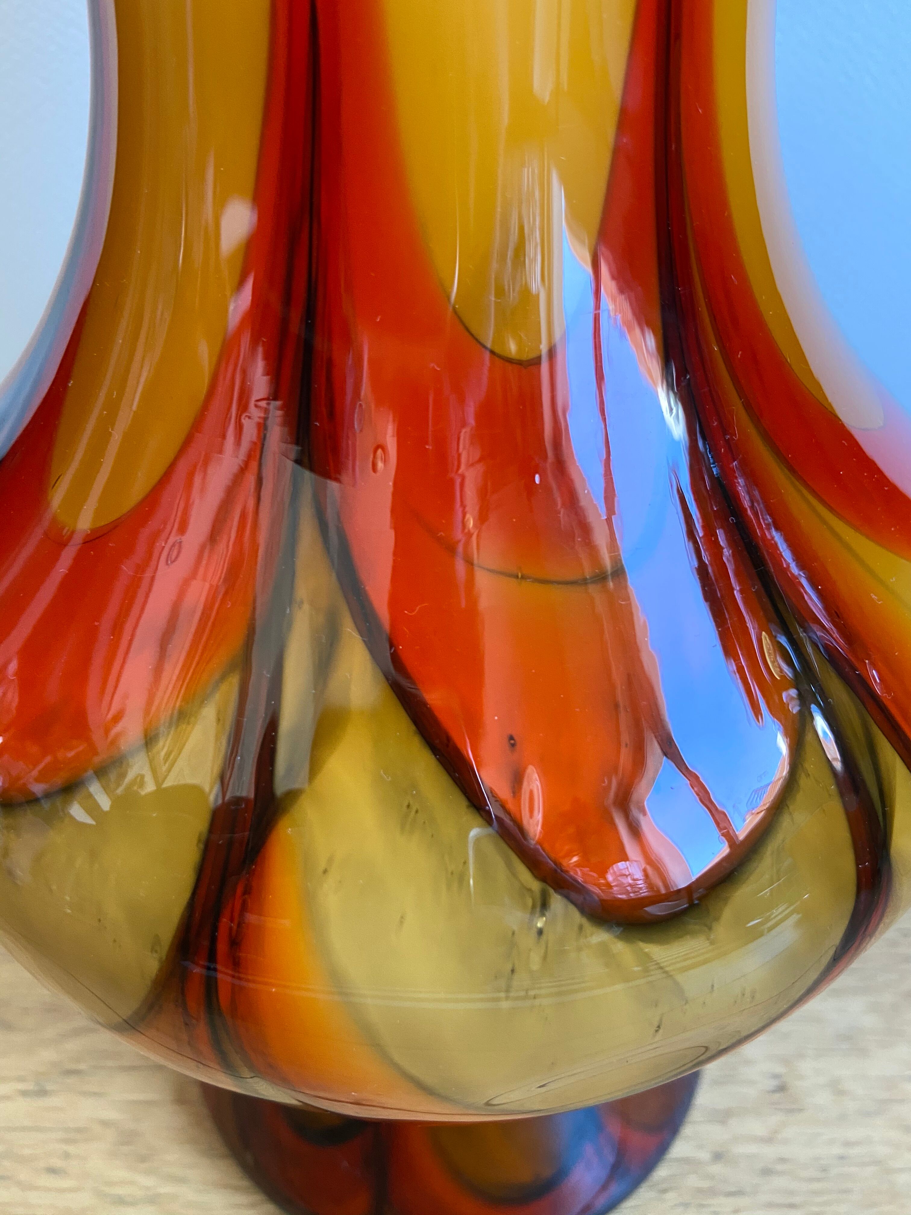 Glass paste vase 70s