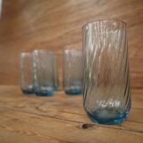 6 verres à eau bleu à tourbillon optique luminarc