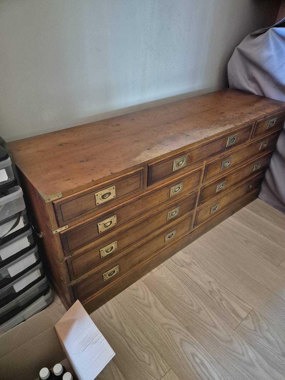English marine chest of drawers
