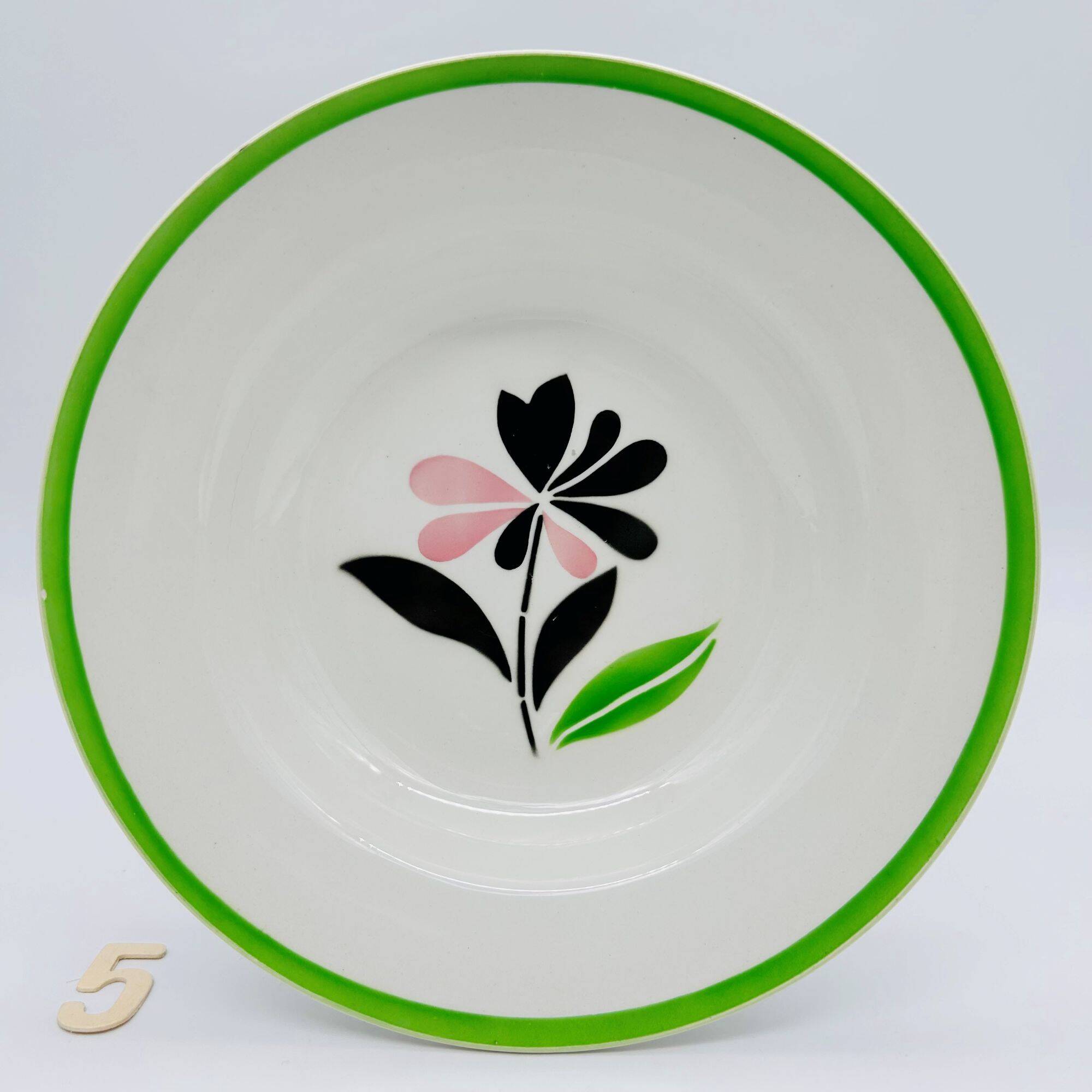 6 Deep Plates, Digoin Sarreguemines. "Rustic" Model