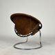 Vintage Balloon Chair suede armchair Lusch & Co Space Age chrome