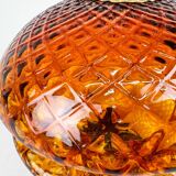 1960's Glass & Brass Table Lamp by Jablonec Glassworks, Czechoslovakia