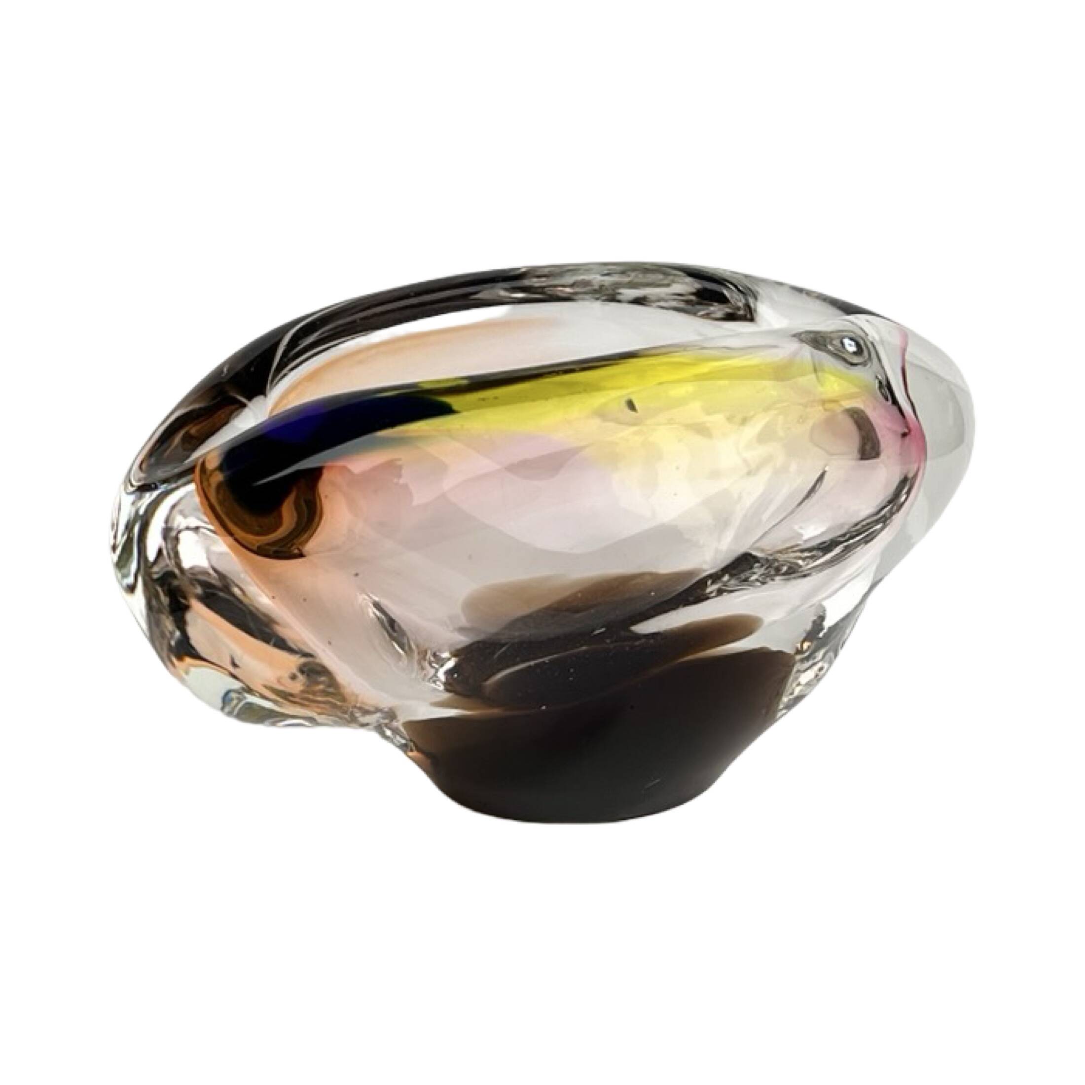 Cendrier en verre, conçu par Jozef Rozinek, Borocristal Nový Bor, Tchéquie 1970