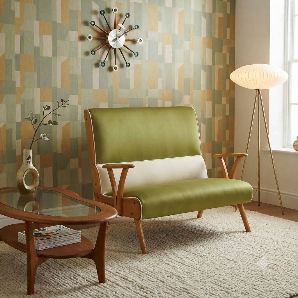 Vintage two-tone velvet and beech wood canapé, Italian design, 1950s.
