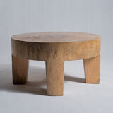 Quadripod coffee table in solid wood monoxyl natural color (dark)
