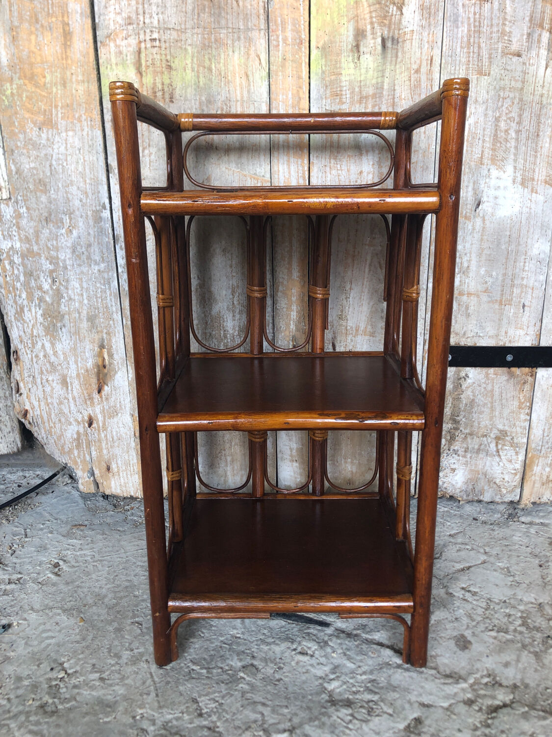 Rattan accent furniture vintage shelves #a232