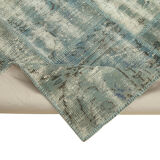 Handmade anatolian vintage 174 cm x 242 cm blue patchwork carpet