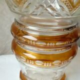 Bohemian crystal vase crystal size yellow color