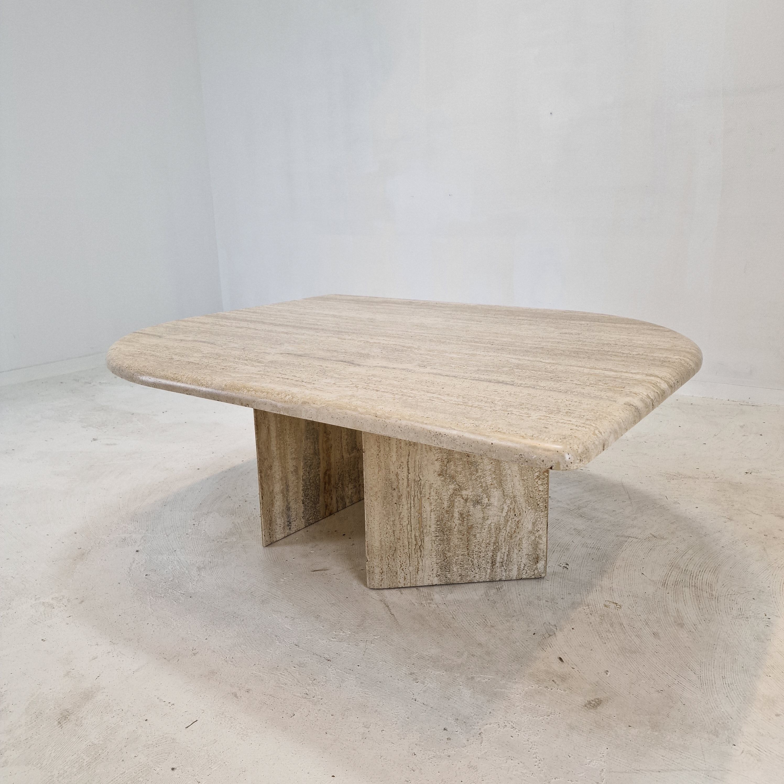 Italian travertine coffee table, 1980's