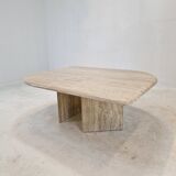 Italian travertine coffee table, 1980's