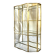 Small vintage display case in clear glass, mirrored glass and brass