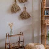 Wicker pouffe "Basile"